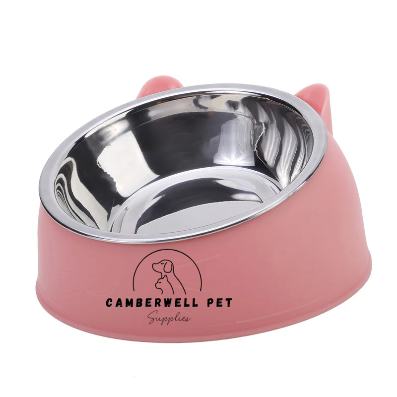 100ML Tilted Pet Bowl – 15° Raised Non-Slip Feeder for Cats & Small Dogs | Protects Neck & Eases Eating