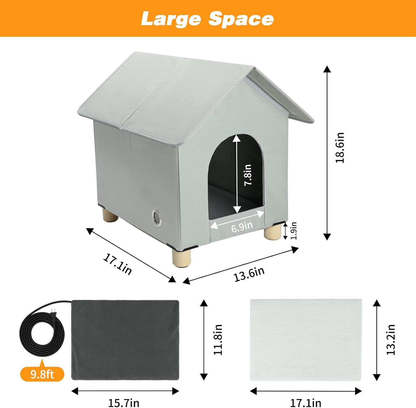 Waterproof Heated Outdoor Cat House – Winter Shelter for Outdoor Cats, Elevated & Weather-Resistant