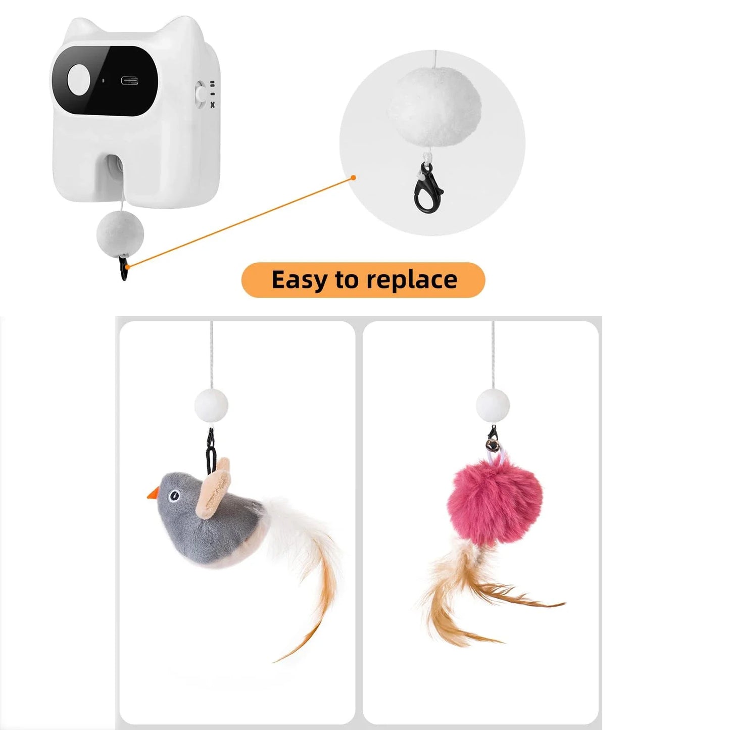 Rechargeable Interactive Hanging Plush Cat Toy – Automatic, Stretchable & Fun for Indoor Play