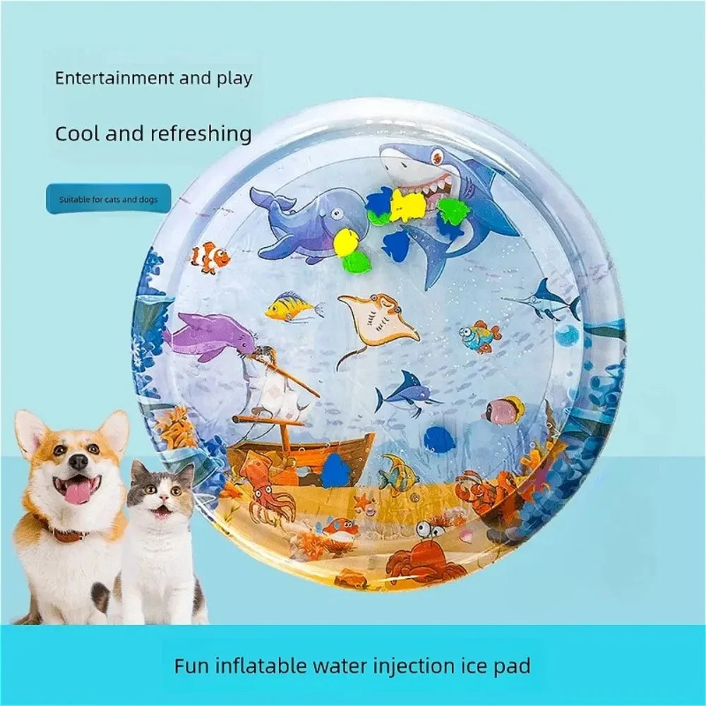 "Premium Cooling Water Play Mat for Pets – Thickened Sensory Bed Cushion for Cats & Dogs | Summer Comfort Kennel Pad"