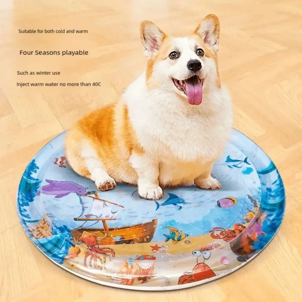 "Premium Cooling Water Play Mat for Pets – Thickened Sensory Bed Cushion for Cats & Dogs | Summer Comfort Kennel Pad"
