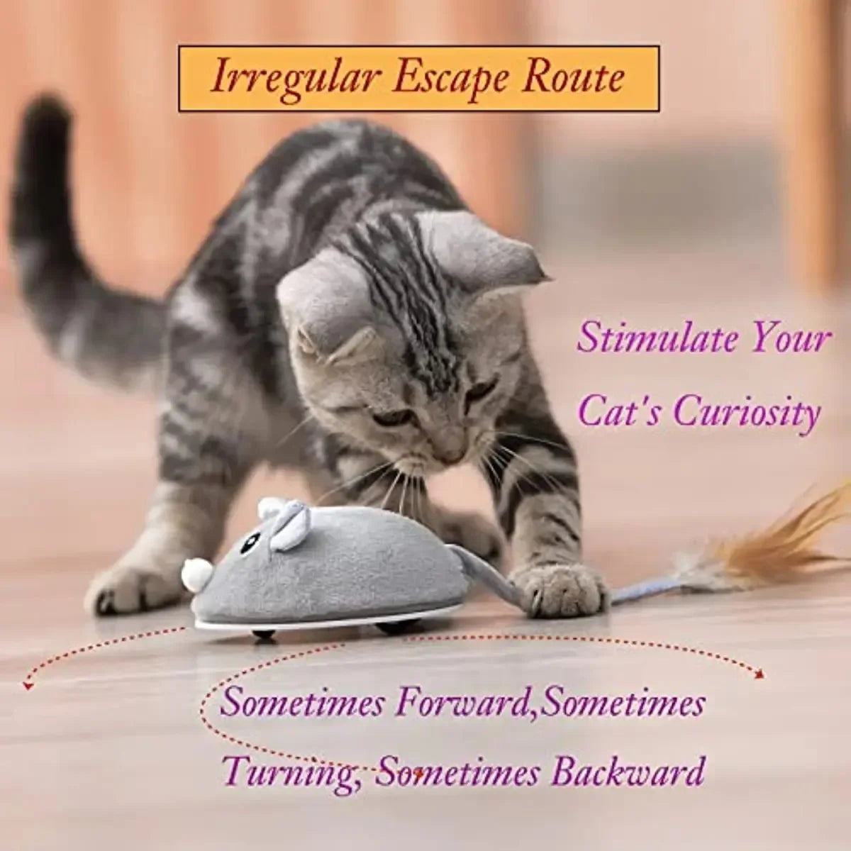 Interactive Electric Cat Toy – Touch-Activated Mouse Teaser for Self-Play & Pet Exercise