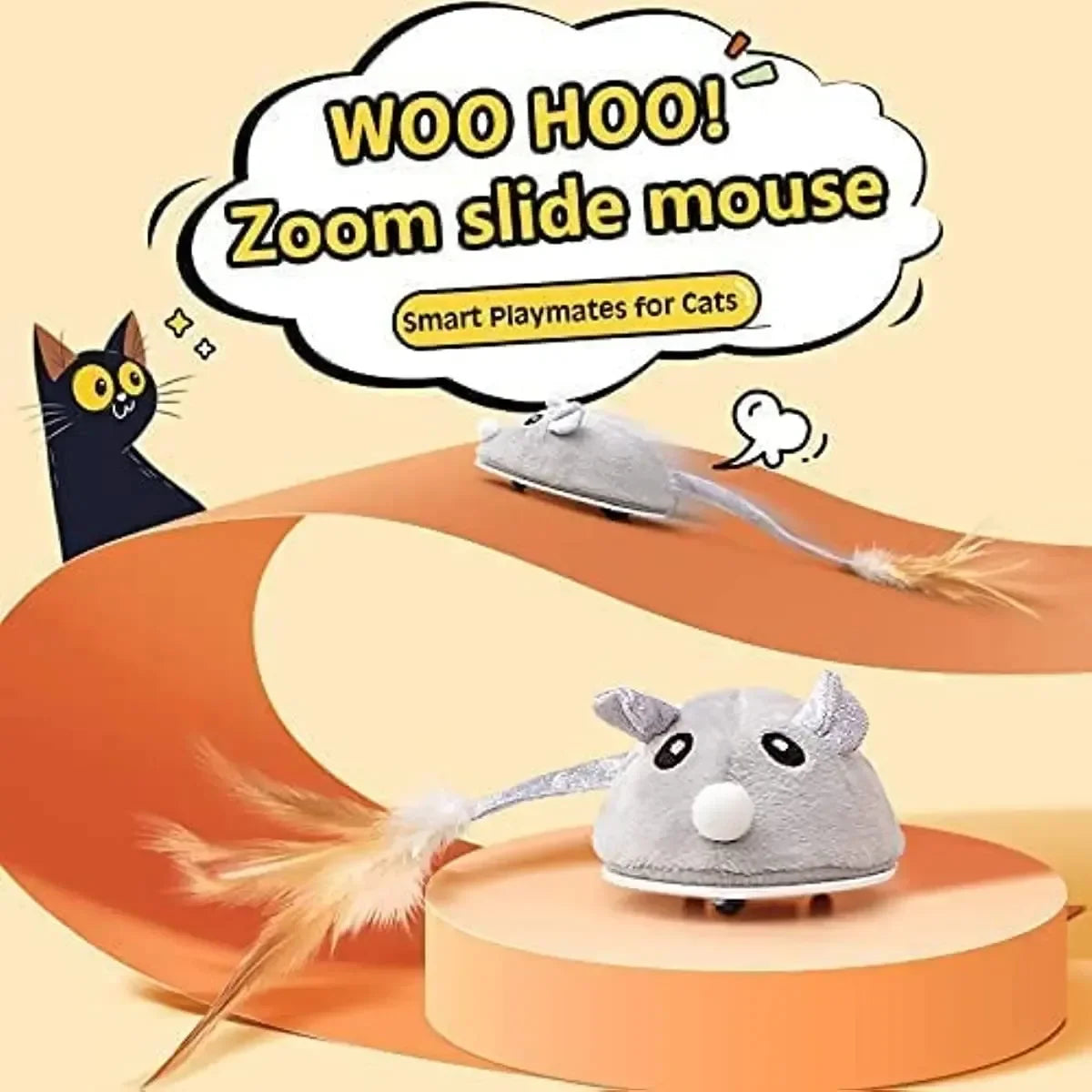 Interactive Electric Cat Toy – Touch-Activated Mouse Teaser for Self-Play & Pet Exercise