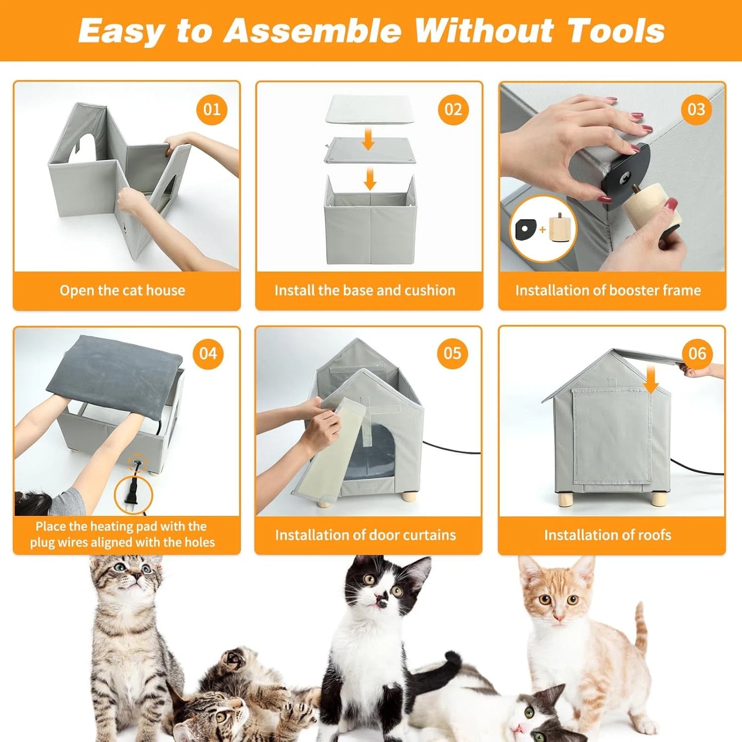 Waterproof Heated Outdoor Cat House – Winter Shelter for Outdoor Cats, Elevated & Weather-Resistant